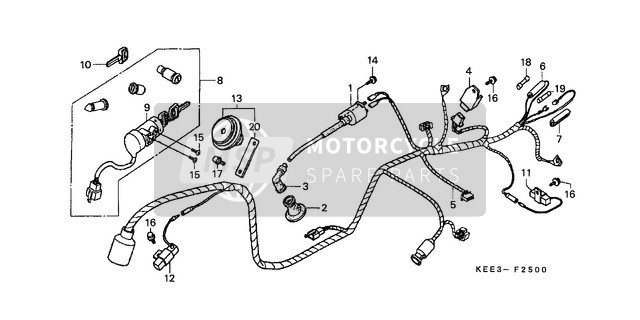 Honda SJ100 1999 Wire Harness for a 1999 Honda SJ100